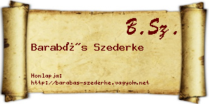 Barabás Szederke névjegykártya